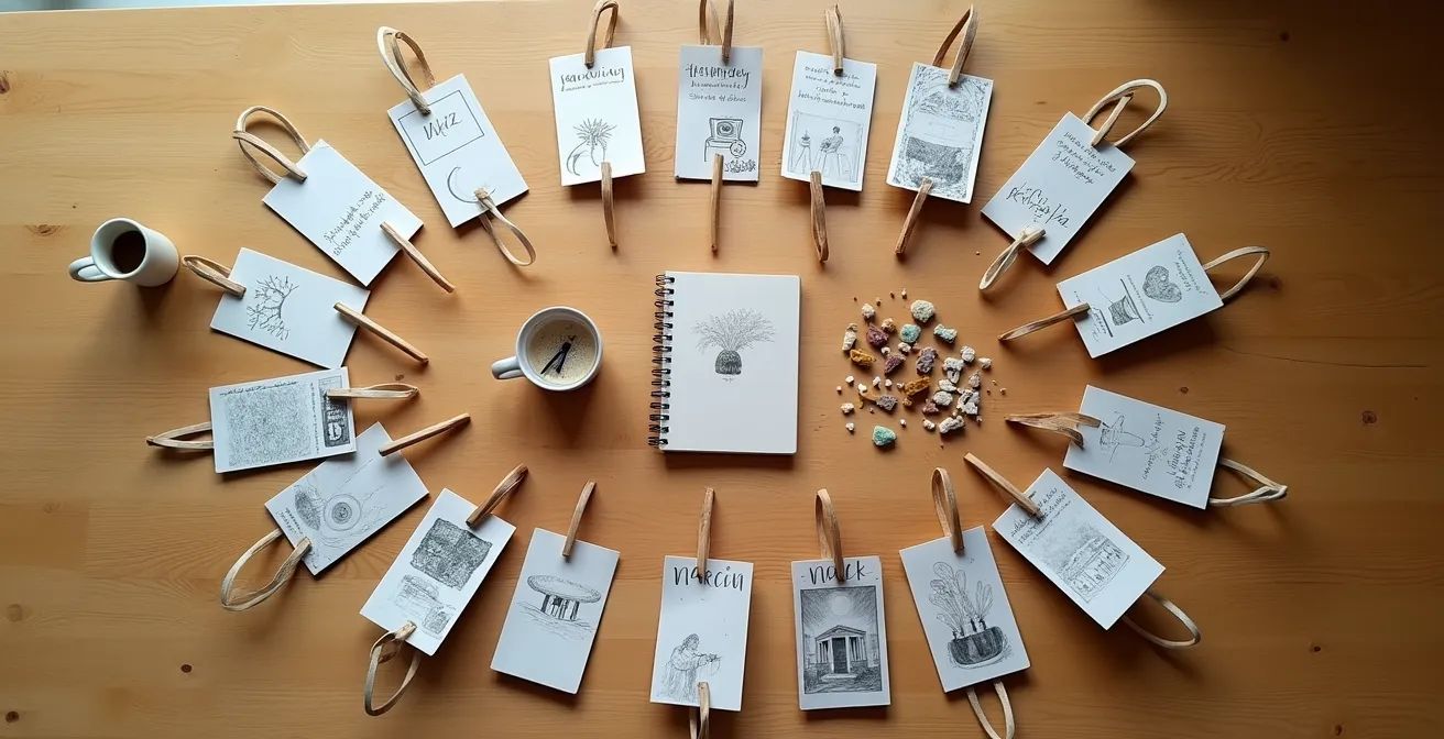 Calendario visual mostrando rotación mensual de diferentes disciplinas artísticas