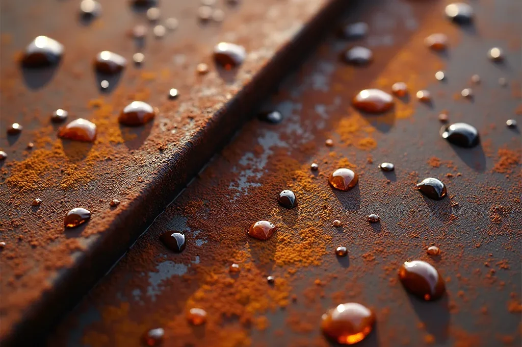 Escultura minimalista de acero en gran espacio vacío creando tensión espacial dramática