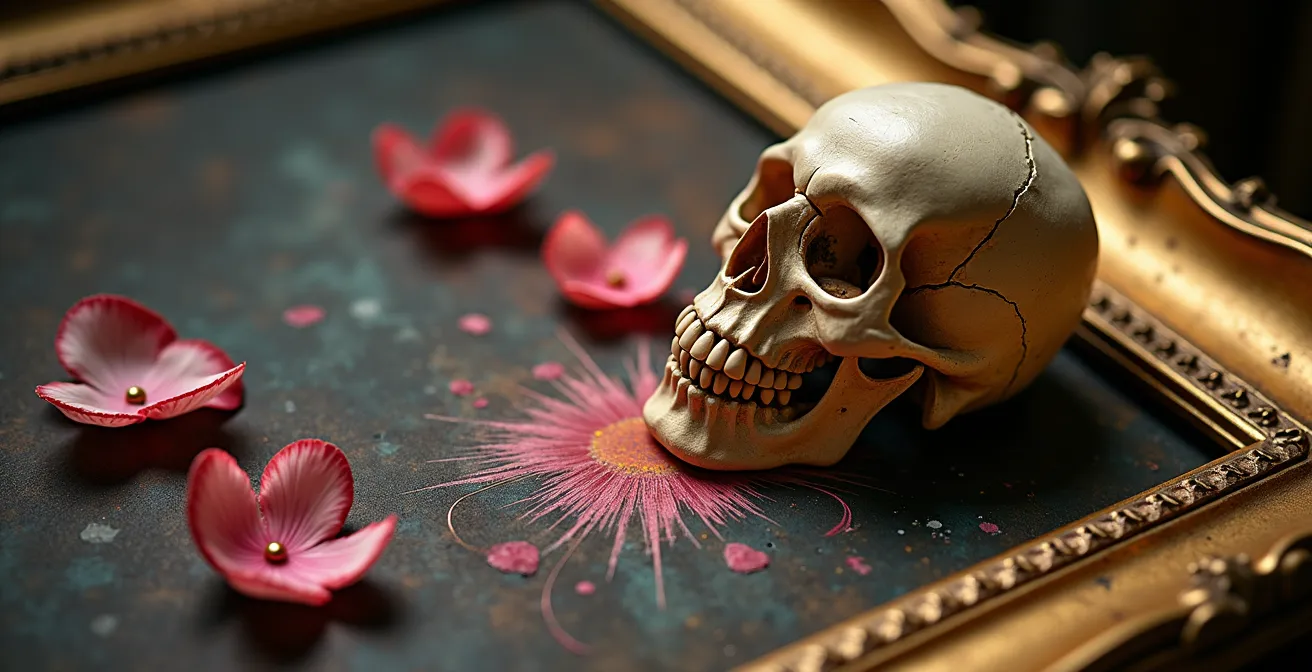 Comparación visual entre elementos simbólicos de la pintura flamenca y española