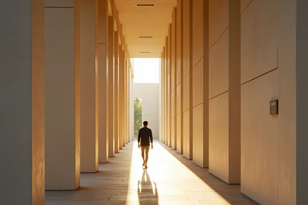 Composición arquitectónica mostrando el uso de diagonales para crear profundidad