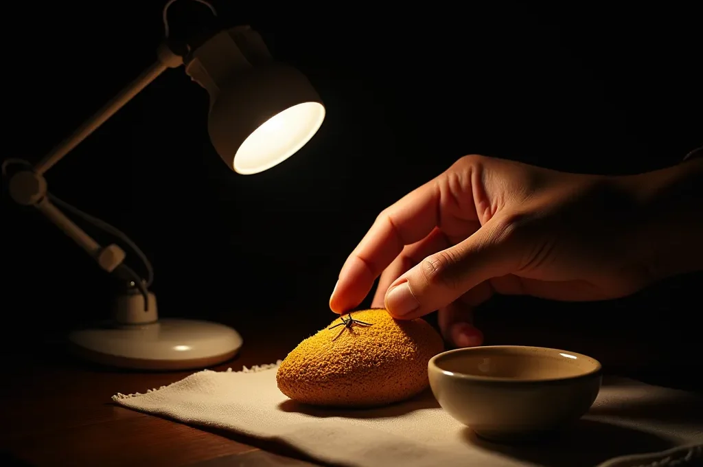 Manos de artista creando efectos de claroscuro con luz dirigida sobre objetos cotidianos