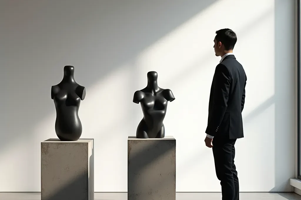 Vista lateral mostrando relación entre altura del pedestal y línea de visión del espectador