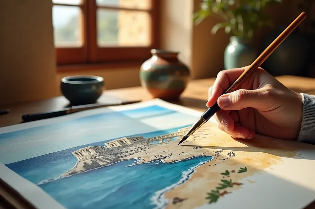 Demostración práctica de la técnica de bordes nítidos y difuminados en acuarela inspirada en Joaquín Sorolla