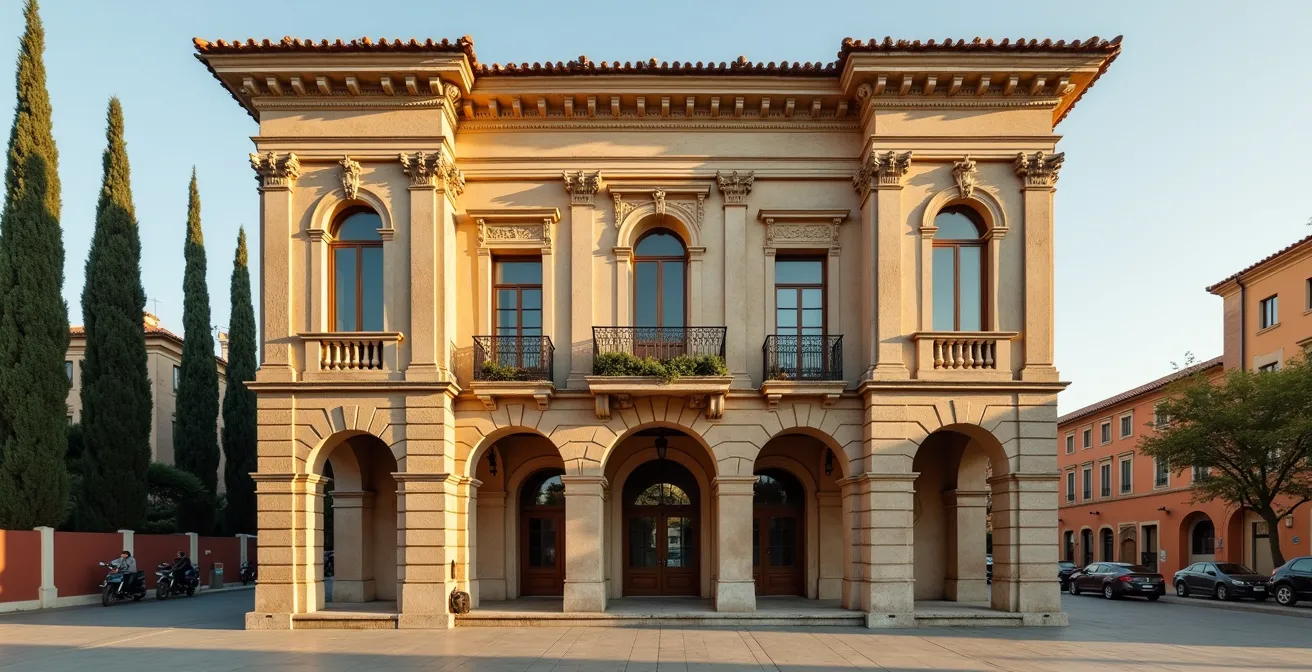Edificio histórico español mostrando el contraste entre decadencia y restauración sin texto visible