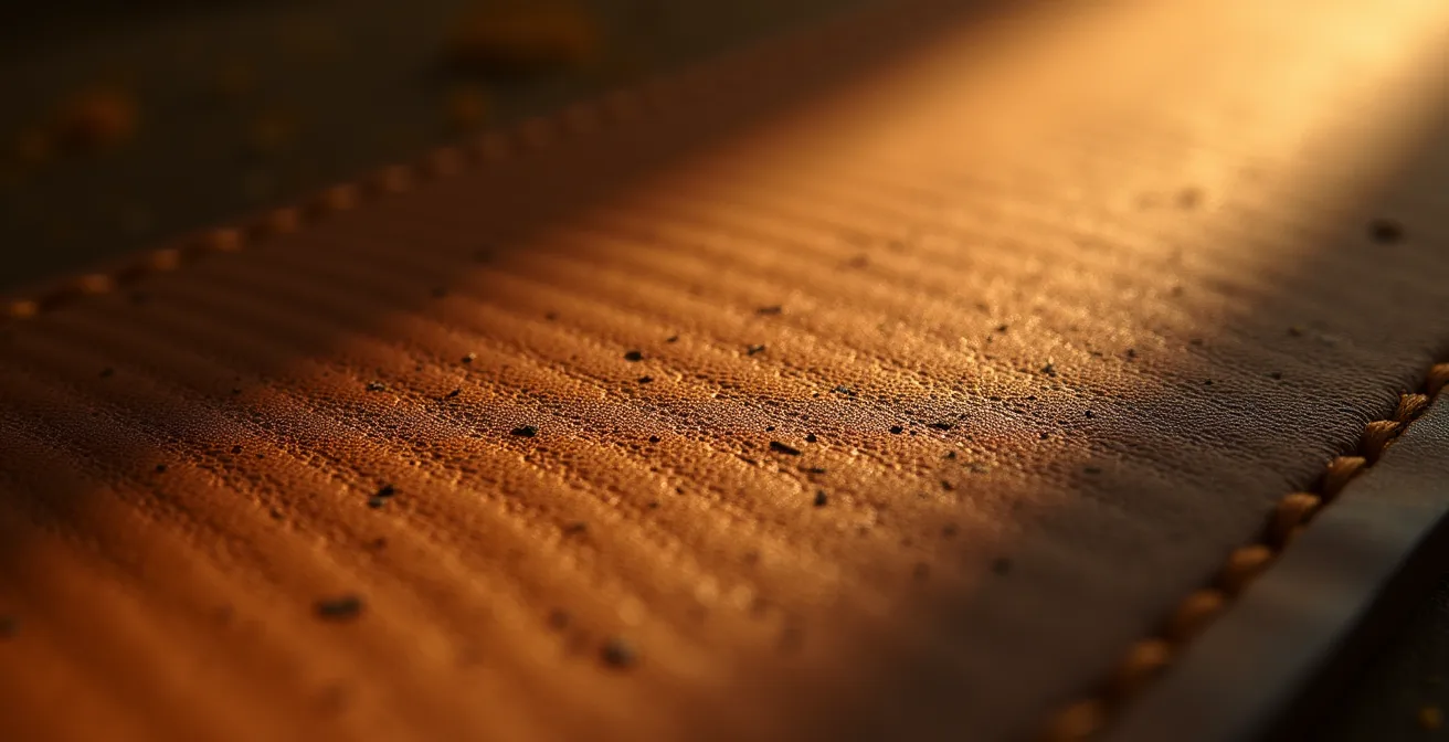 Composición visual mostrando el contraste entre exageración poética y descripción técnica en productos de lujo