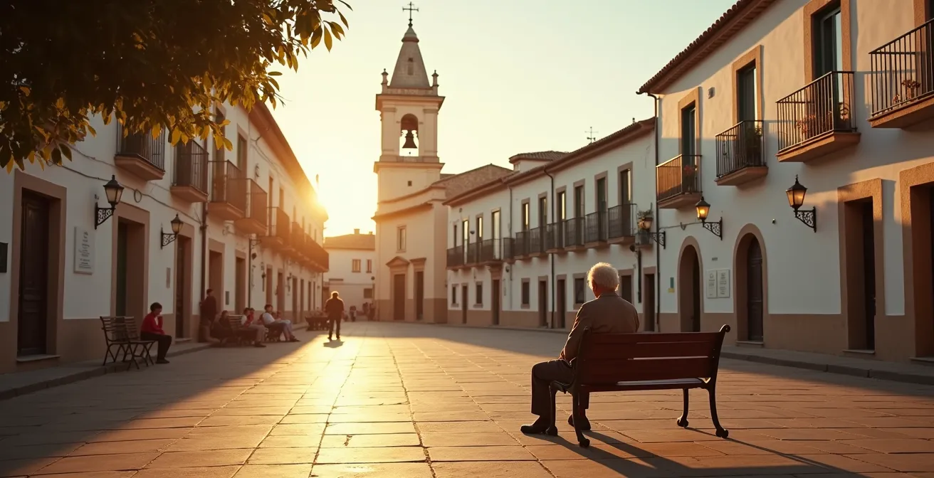 Representación visual de las tres capas de sonido ambiente en un pueblo español